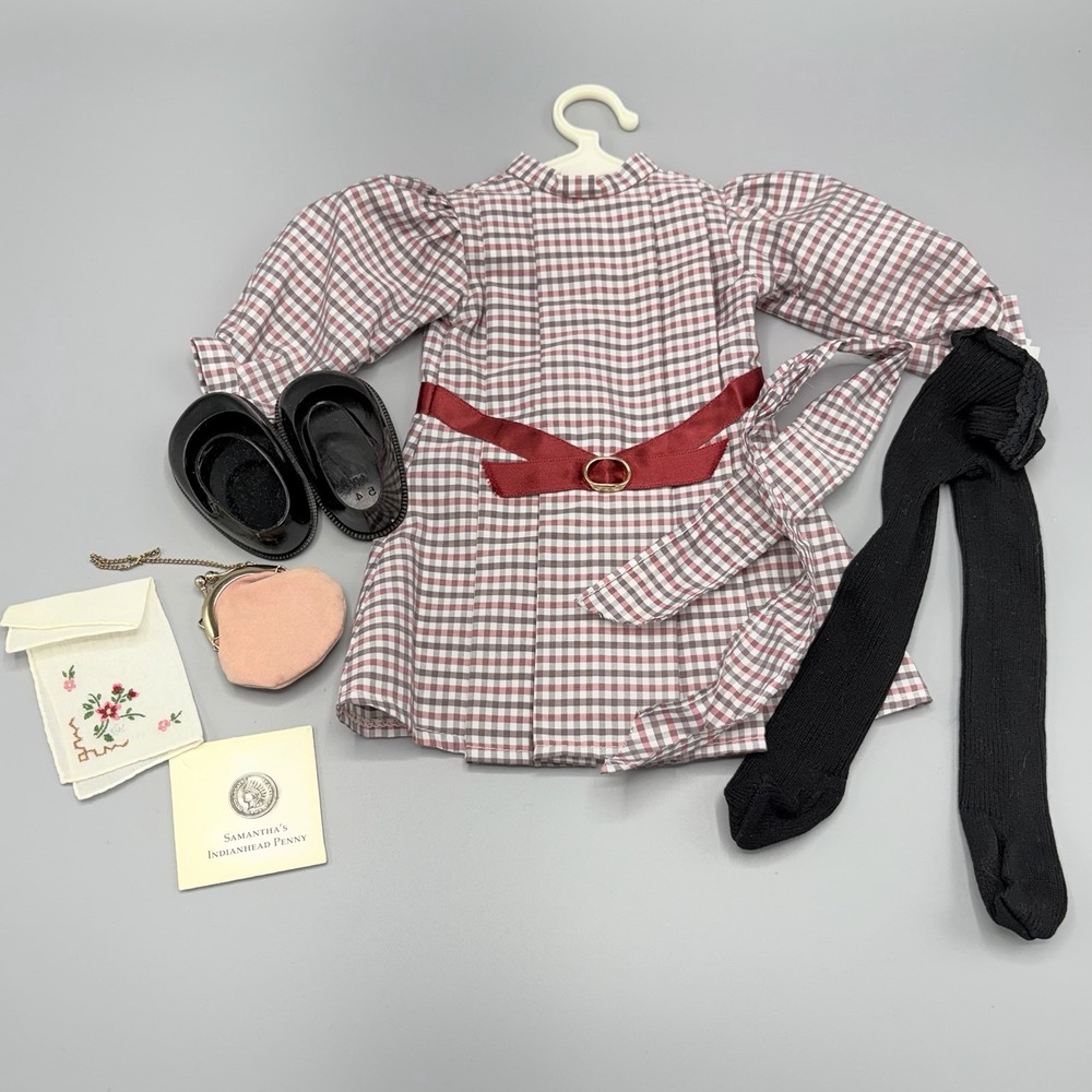 Pleasant Company American Girl Doll Outfit Samantha Plaid Meet And Greet 1986